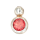 925 Sterling Silberanhänger - mit c/z rund Rot