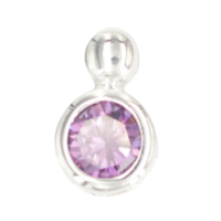 925 Sterling Silberanhänger - mit c/z rund Violett