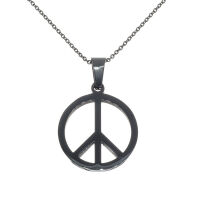 Edelstahlanhänger - Peace PVD-Schwarz