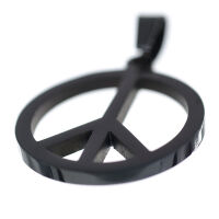 Edelstahlanhänger - Peace PVD-Schwarz