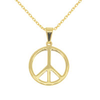 Edelstahlanhänger - Peace PVD-Gold