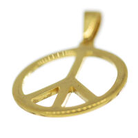 Edelstahlanhänger - Peace PVD-Gold