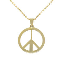Edelstahlanhänger - Peace PVD-Gold