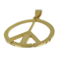 Edelstahlanhänger - Peace PVD-Gold