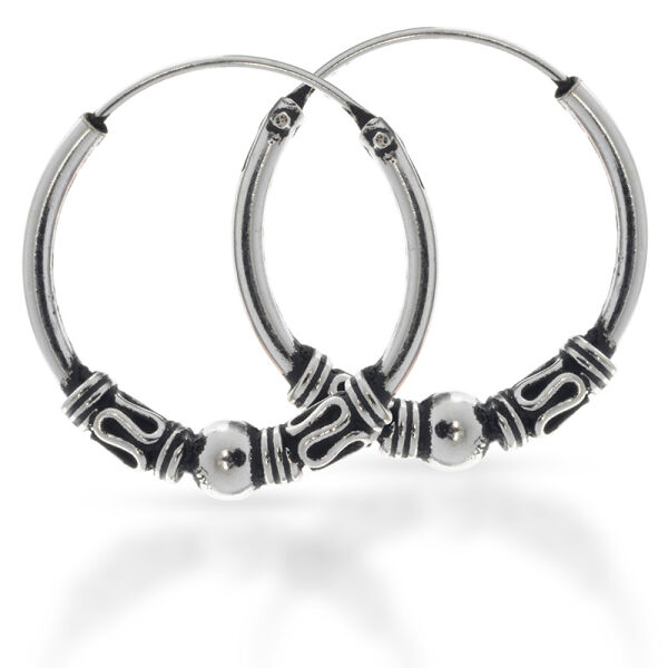 Bali Hoops in 925 Sterling Silver 12mm