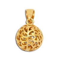 Edelstahlanhänger - Kugel - Farbe PVD-Gold