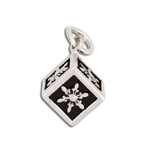 Edelstahlanhänger - Würfel mit Sternsymbol