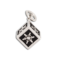Edelstahlanhänger - Würfel mit Sternsymbol
