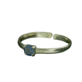 925 Sterling Silberring / Kinder- und Zehenring Stein Rot