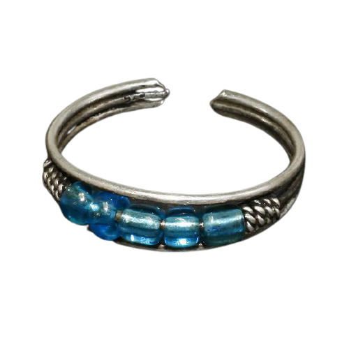 925 Sterling Silberring / Kinder- und Zehenring Blau