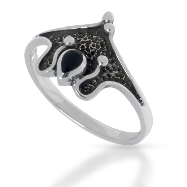 925 Sterling Silberring mit Onyx - 60 (19,1 Ø) 09 US
