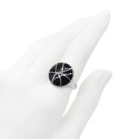 925 Sterling Silver Ring - Round Onyx