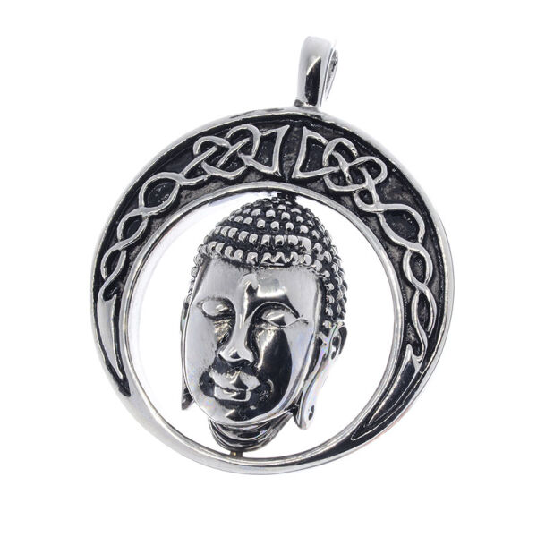 Stainless steel pendant - Buddha rotating head
