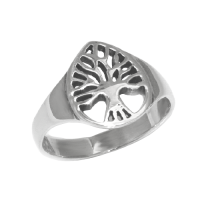 925 Sterling Silberring - Lebensbaum "Adventure" 56 (17,8 Ø) 7,6 US