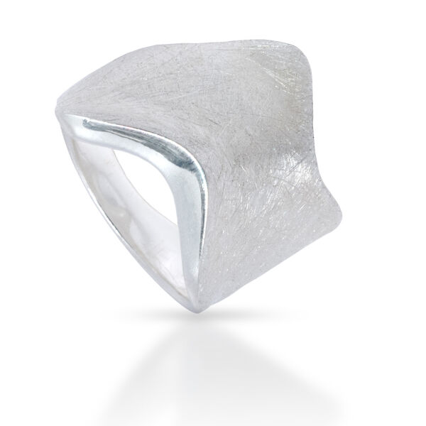 925 Sterling silver ring - Frosted wave 58 (18,4 Ø) 8,4 US