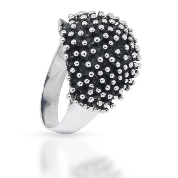 925 Sterling silver ring - blackened hedgehog 56 (17,8 Ø) 7,6 US
