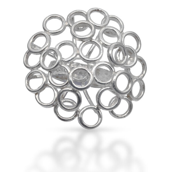 925 Sterling silver ring - Flying Circles 58 (18,4 Ø) 8,4 US