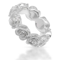925 Sterling silver ring - roses 54 (17,2 Ø) 6,8 US