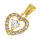 Stainless Steel Pendant - Heart with Stones PVD-Gold