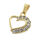 Stainless steel pendant - Heart with Zirconias, PVD-Gold