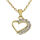 Stainless steel pendant - Heart with Zirconias, PVD-Gold