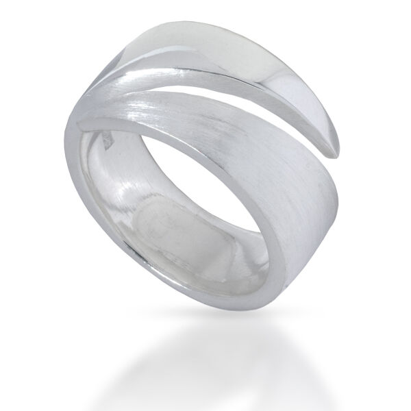 925 Sterling Silberring - Diagonaler Schnitt 64 (20,4 Ø) 10,7 US