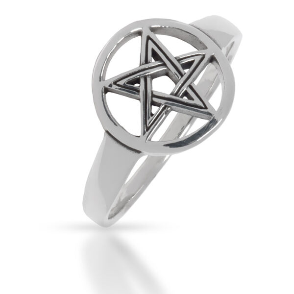 925 Sterling Silberring - Pentagramm 52 (16,6 Ø) 6,1 US