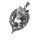 Edelstahlanhänger - Wolf mit schwarzem Stein 73 mm