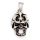 Edelstahlanhänger - Totenkopf mit Stein weiß