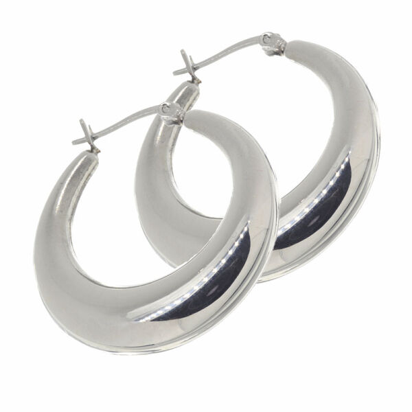 Stainless steel hoop earring - tapered