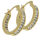 Edelstahlklappcreolen mit Steinen "Gold" 40mm