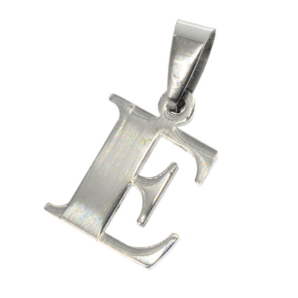 Stainless steel pendant - Alphabet E