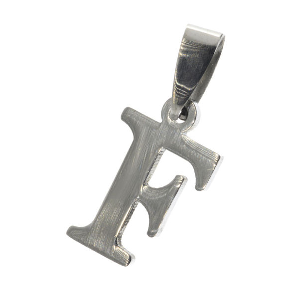 Stainless steel pendant - Alphabet F