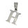 Stainless steel pendant - Alphabet H
