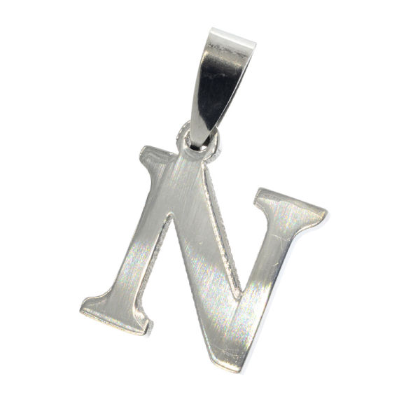Stainless steel pendant - Alphabet N