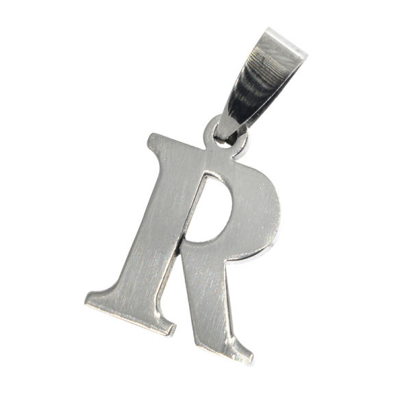 Stainless steel pendant - Alphabet R
