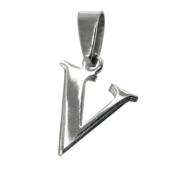 Stainless steel pendant - Alphabet V