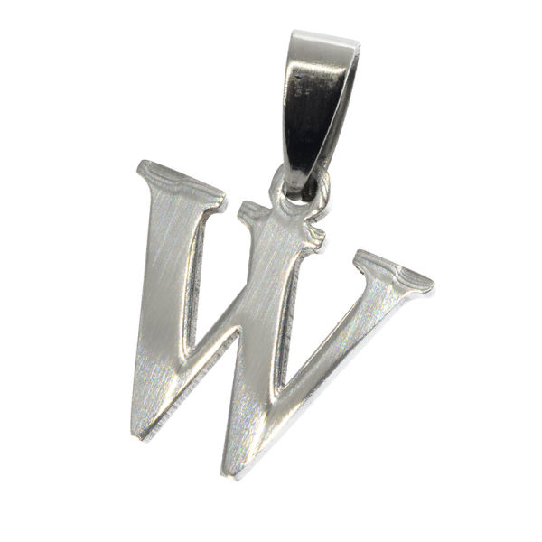 Stainless steel pendant - Alphabet W