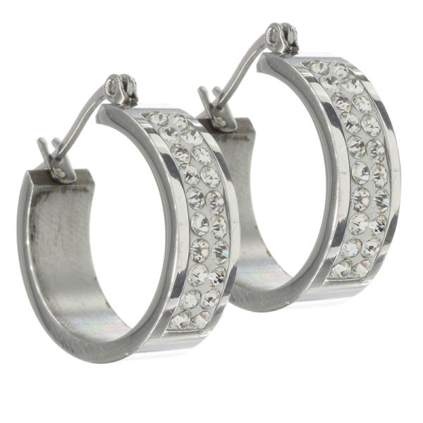 Edelstahlklappcreolen mit  C/Z Größe 23mm