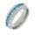 Stainless Steel Ring with Pure Colored Cubic Zirconia