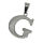 Stainless steel pendant - Alphabet - Letter G