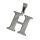 Stainless steel pendant - Alphabet - Letter H