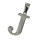 Stainless steel pendant - Alphabet - Letter J