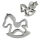 Stainless Steel Stud Earrings - Rocking Horse, Steel