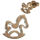 Stainless Steel Stud Earrings - Rocking Horse, PVD-Rose gold