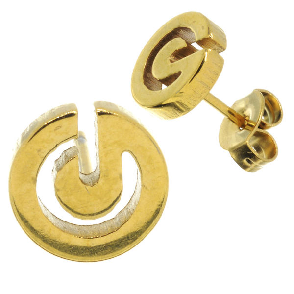 Edelstahlohrstecker - Spirale PVD-Gold