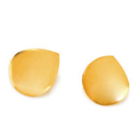 Edelstahlohrring- Blattform -  gold poliert