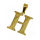 Stainless Steel Pendant - Letter "H" PVD Gold