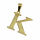 Stainless Steel Pendant - Letter "K" PVD Gold
