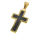 Edelstahlanhänger - Kreuz "Gremel" mit Carbon PVD-gold